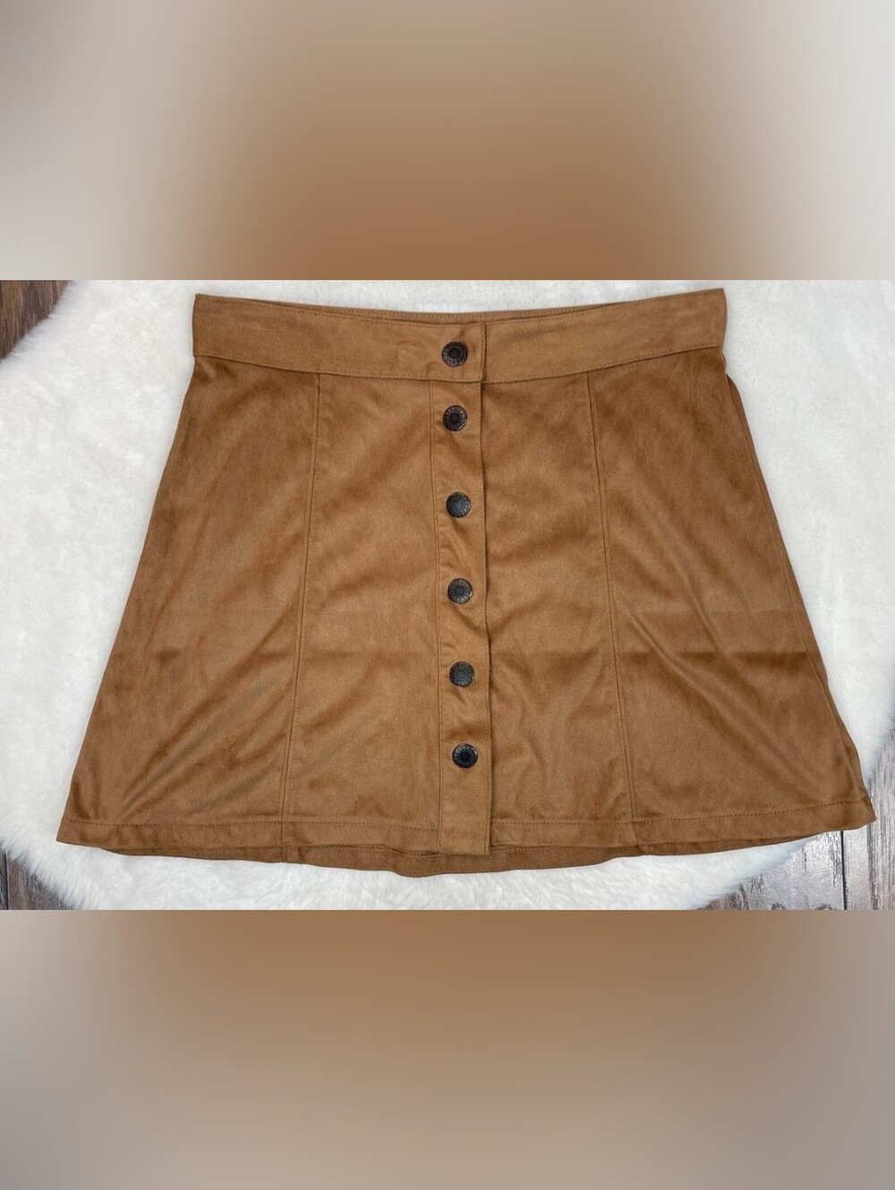 American Eagle Outfitters faux suede button-front mini skirt NWOT Size 8